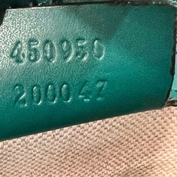 Gucci GG Supreme Monogram L'Aveugle Par Amour Print Vertical Tote Emerald Green - Picture 8 of 13